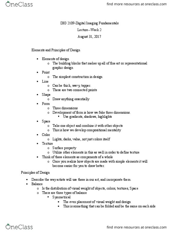 DIG 2109 Lecture Notes - Lecture 2: Pattern Matching, Kurt Koffka thumbnail