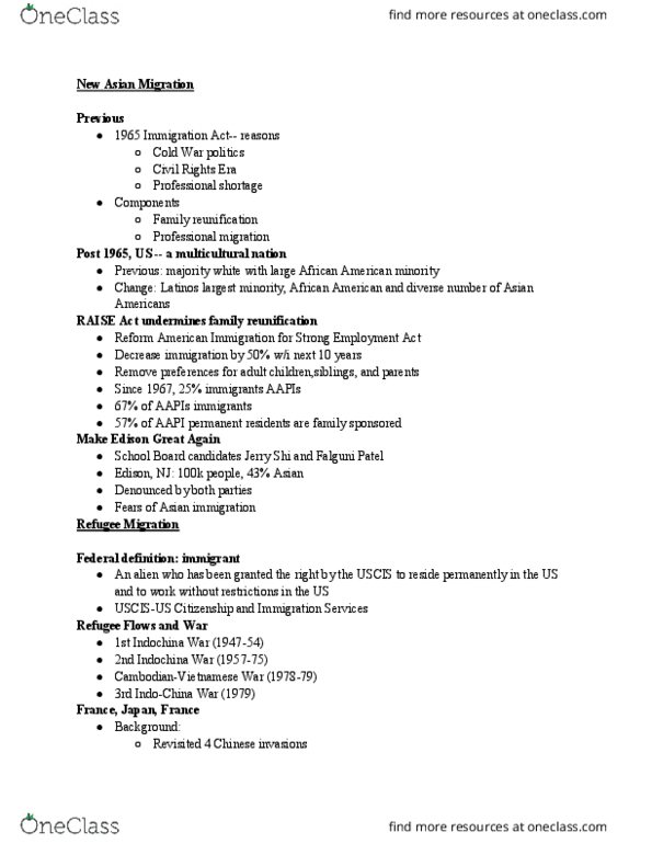 ASAMST 20AC Lecture Notes - Lecture 4: 18 Months, Human Capital, Vang Pao thumbnail