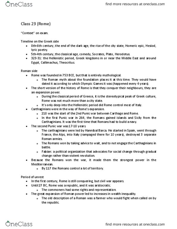 CLCV 2500 Lecture 23: Class 23 (Rome) thumbnail