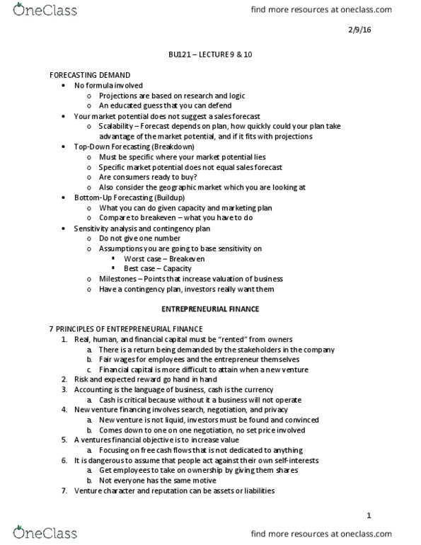 BU121 Lecture Notes - Lecture 9: Variable Cost, Income Statement, Fixed Cost thumbnail
