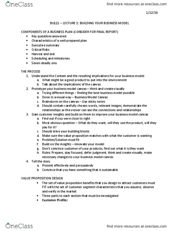 BU121 Lecture Notes - Lecture 2: Touchscreen, Great Conversation, Business Model Canvas thumbnail