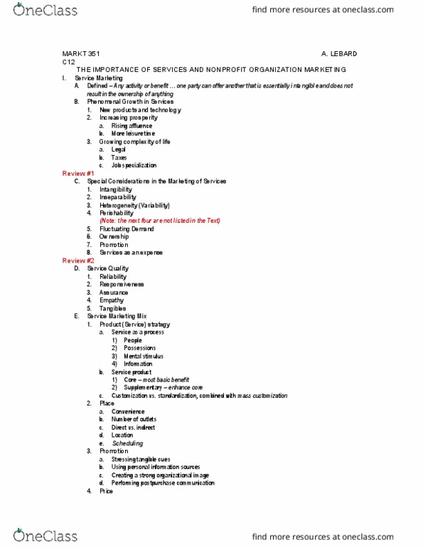 MKTG 351 Lecture Notes - Lecture 13: Bonded Warehouse, Arpanet, Capital Cost thumbnail