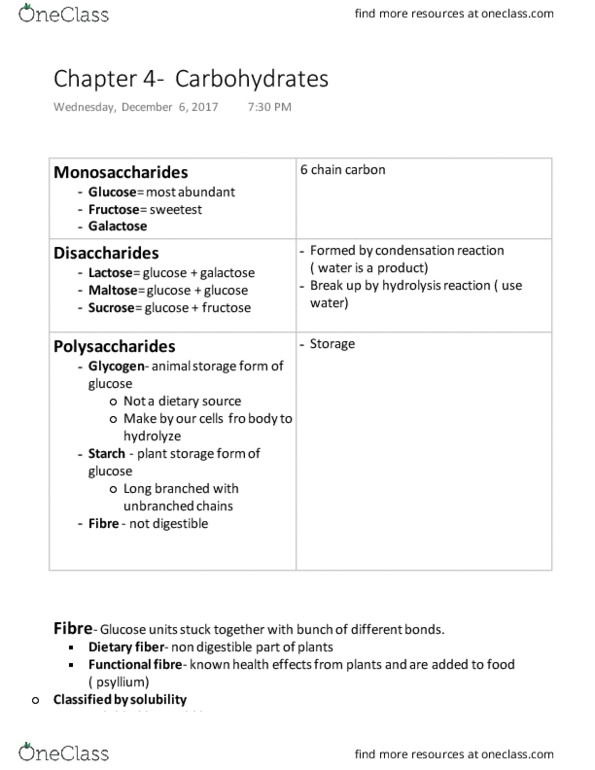 Foods and Nutrition 1030E Lecture Notes - Lecture 4: Glucagon, Attention Deficit Hyperactivity Disorder, Frequent Urination thumbnail