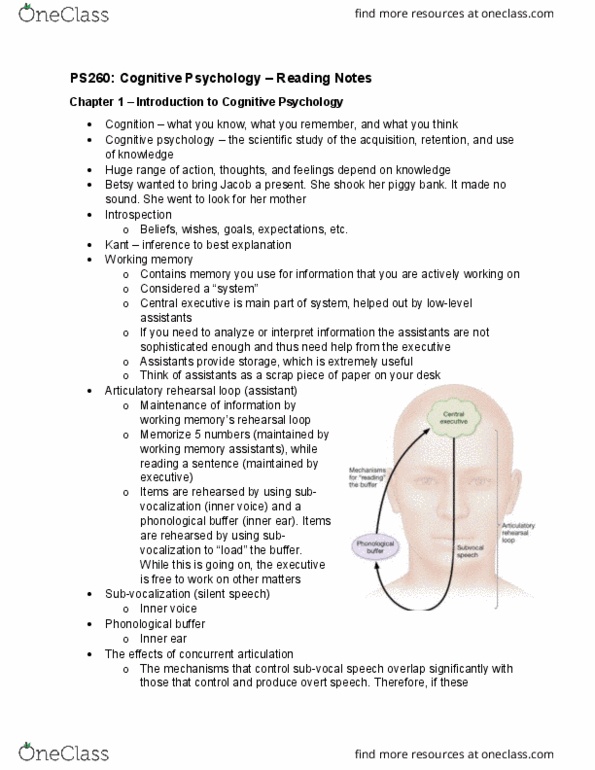 PS260 Lecture Notes - Lecture 2: Limbic System, Electroencephalography, Lesion thumbnail