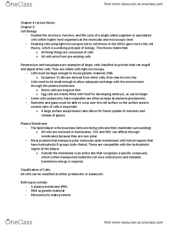 BIOL 205 Lecture 3: Chapter 4 Lecture Notes thumbnail