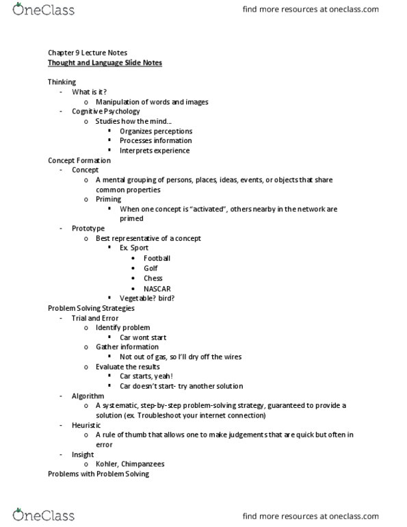 PSYC 200 Lecture Notes - Lecture 9: Confirmation Bias, Fallacy, Daniel Kahneman thumbnail