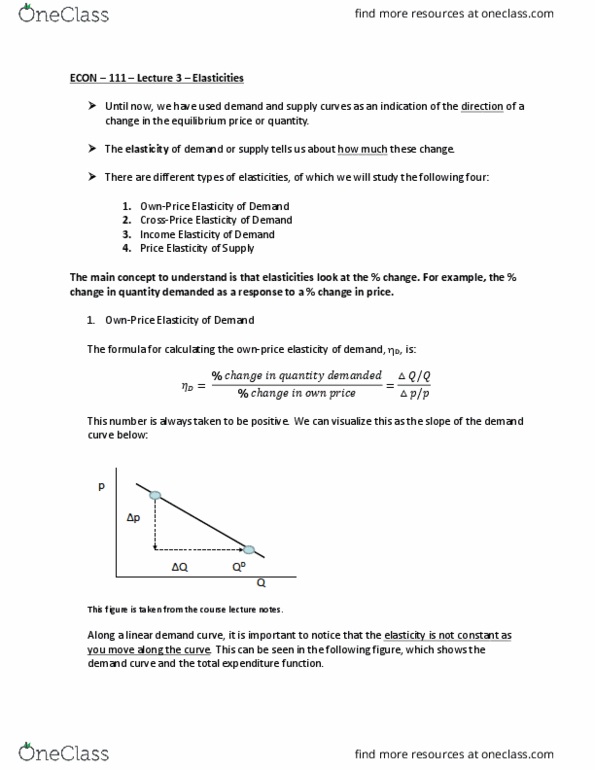 ECON 111 Lecture Notes - Lecture 3: Inferior Good, Expenditure Function, Demand Curve thumbnail