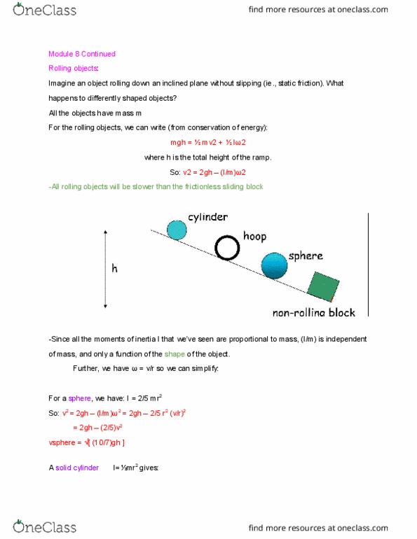 PHYS 101 Lecture Notes - Lecture 18: Angular Momentum, Momentum, Angular Acceleration thumbnail