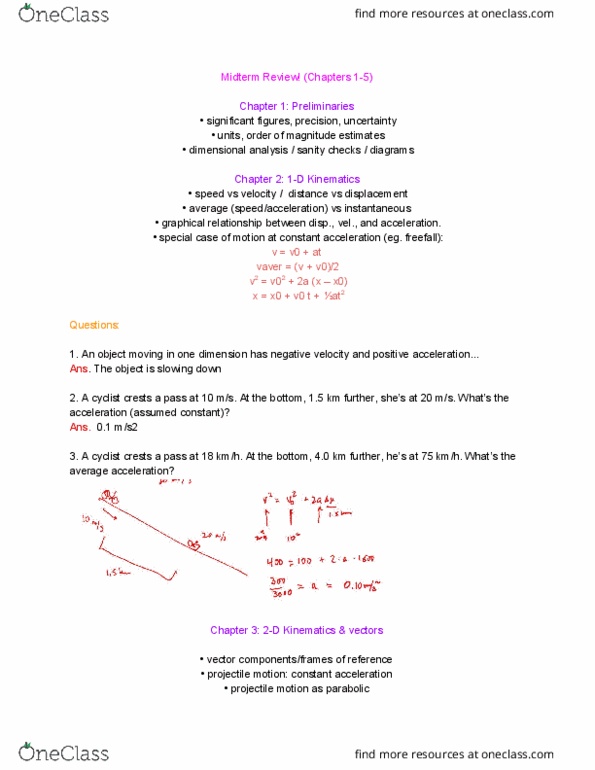 PHYS 101 Lecture Notes - Lecture 12: Resultant Force, Circular Motion, Projectile Motion thumbnail
