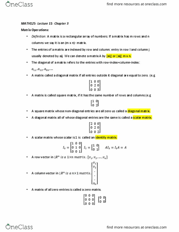 MATH125 Lecture 11: Matrix Operations thumbnail