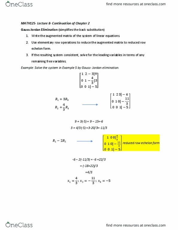 MATH125 Lecture 8: Gauss-Jordan Elimination thumbnail