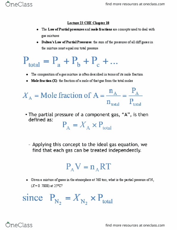 CHE 106 Lecture Notes - Lecture 23: Molecular Mass, Root Mean Square, Effusion thumbnail