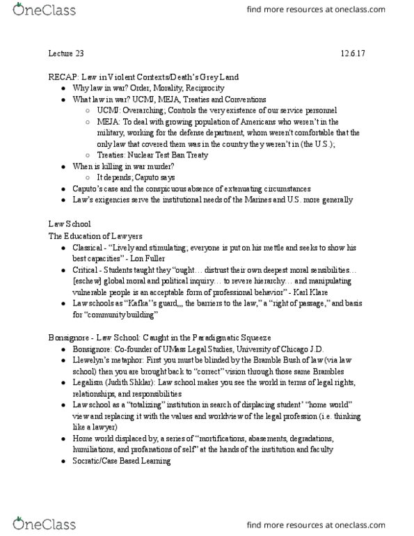 LEGAL 250 Lecture Notes - Lecture 3: Pro Forma, Judith N. Shklar, Lon L. Fuller thumbnail