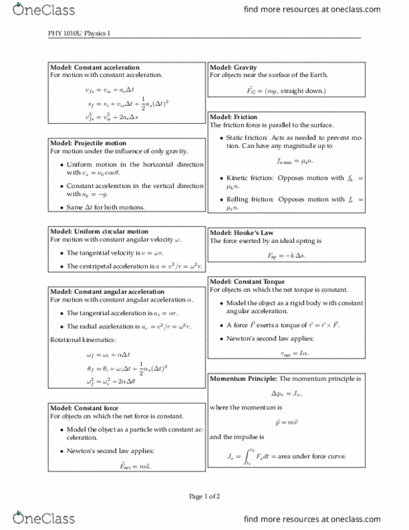 MATH 1010U Lecture Notes - Lecture 1: Dot Product, Cross Product, Parallel Axis Theorem thumbnail