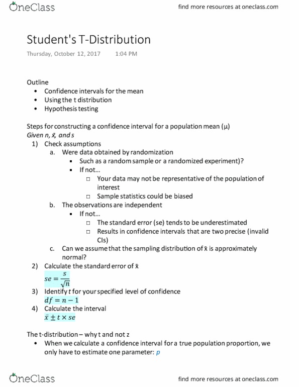 QTM 100 Lecture Notes - Lecture 12: Alternative Hypothesis, Seed, Null Hypothesis thumbnail