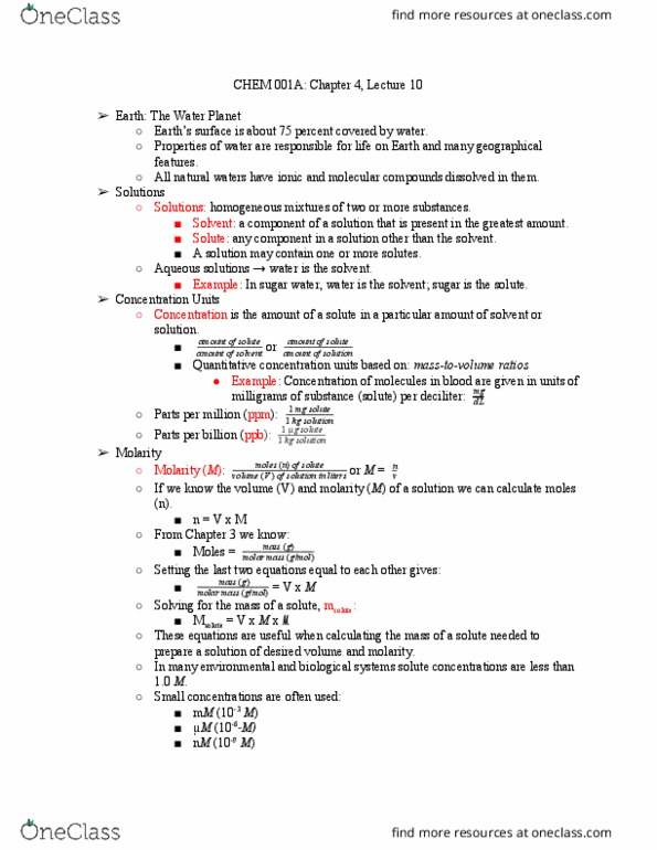 CHEM 001A Lecture Notes - Lecture 10: Molar Attenuation Coefficient, Barium Chloride, Molar Mass thumbnail
