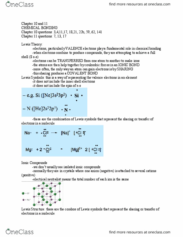 CHEM 1000 Lecture Notes - Lecture 18: Bond Order, Bond Length, Molecular Property thumbnail