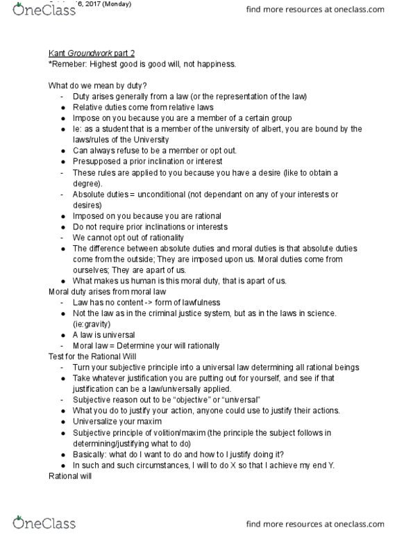 PHIL101 Lecture Notes - Lecture 11: Consequentialism thumbnail