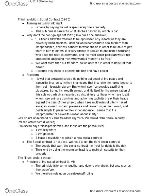 PHIL101 Lecture Notes - Lecture 17: Social Contract thumbnail