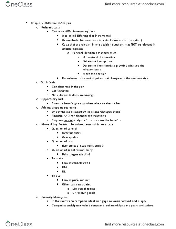 BUS-A 202 Lecture Notes - Lecture 7: Business Process, Shortage, Opportunity Cost thumbnail