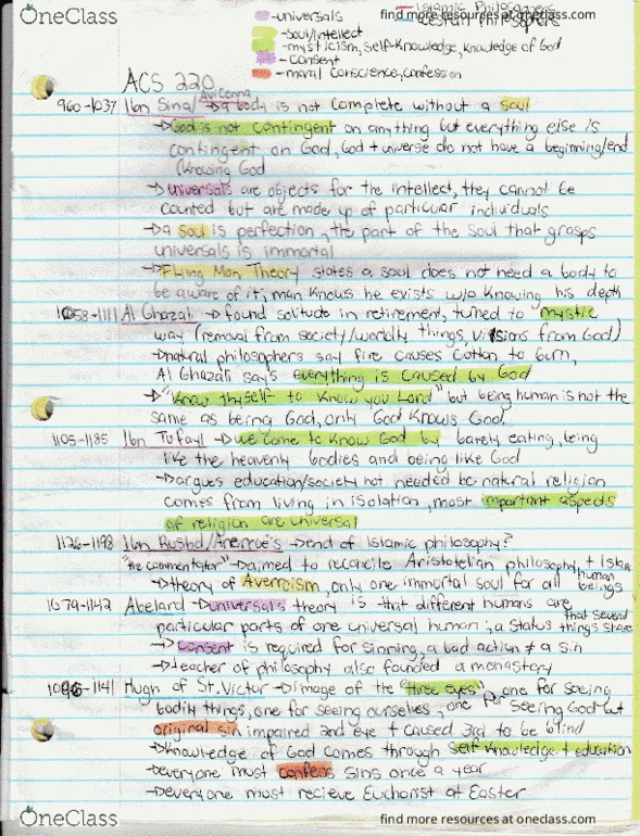 ACS 210 Final ACS 220 Condensed Exam Review OneClass