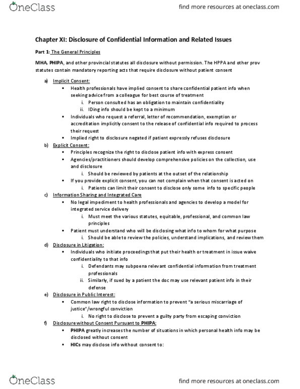 Health Sciences 3101A/B Chapter Notes - Chapter 11: Exigent Circumstance, Joint Custody, Sole Custody thumbnail