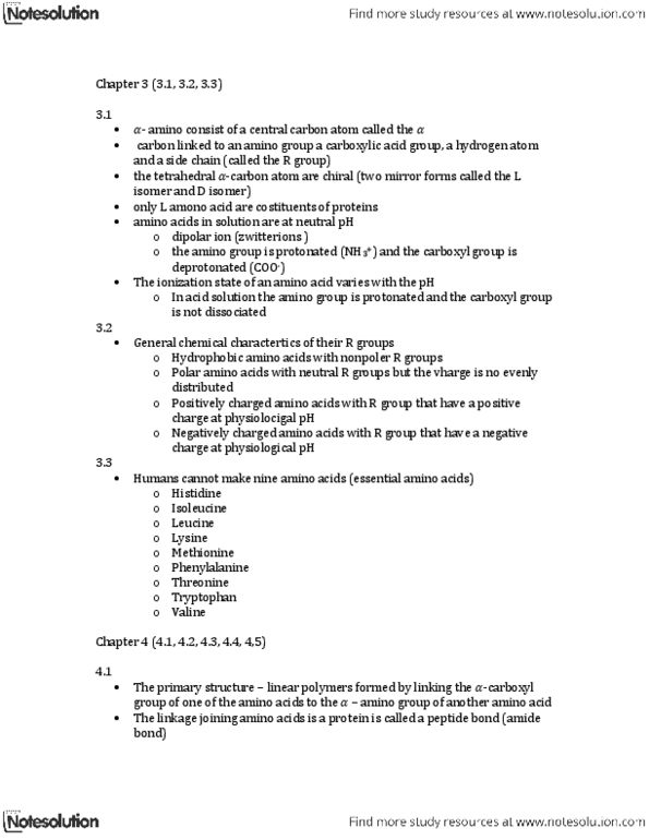 CHMB62H3 Chapter Notes - Chapter 4: Carboxylic Acid, Amine, Dipeptide thumbnail