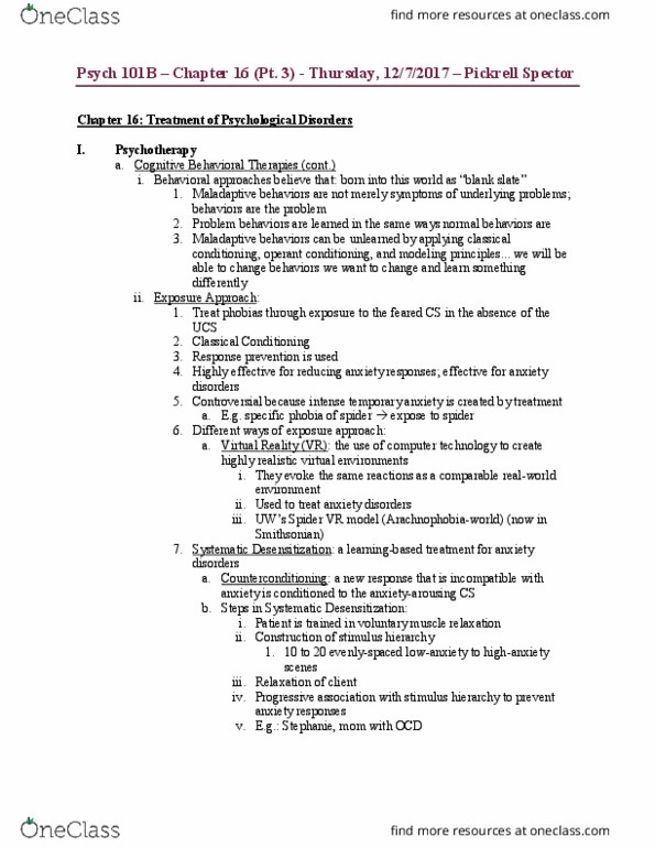 PSYCH 101 Lecture Notes - Lecture 44: Tuberculosis, Reinforcement, Mood Stabilizer thumbnail