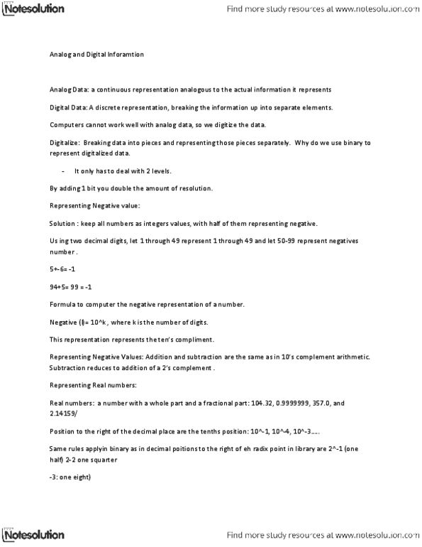 ITM 207 Lecture Notes - Lecture 2: Radix Point thumbnail