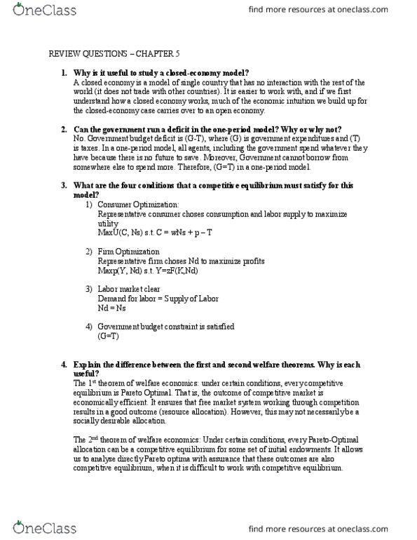 ECO 3152 Lecture 5: REVIEW QUESTIONS – CHAPTER 5 thumbnail