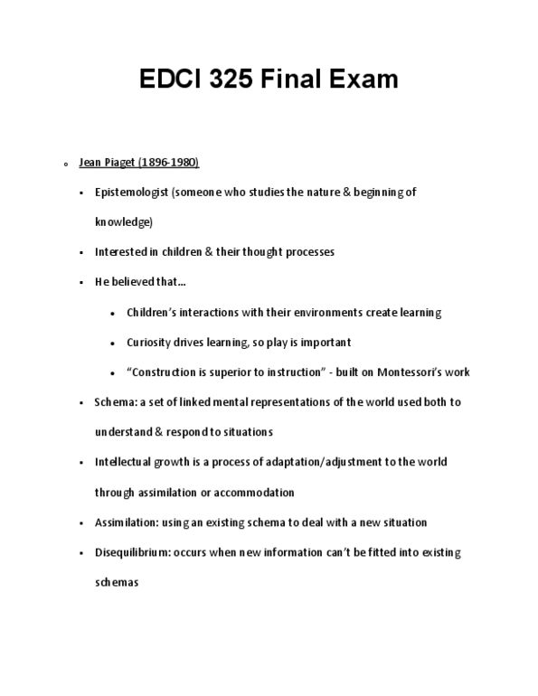 EDCI 32500 Lecture 14: EDCI 325 Final Exam n1 thumbnail