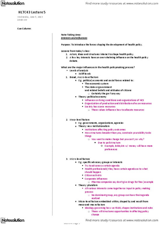 HLTC43H3 Lecture Notes - Lecture 5: Radical Change, Social Forces, Civil Society thumbnail