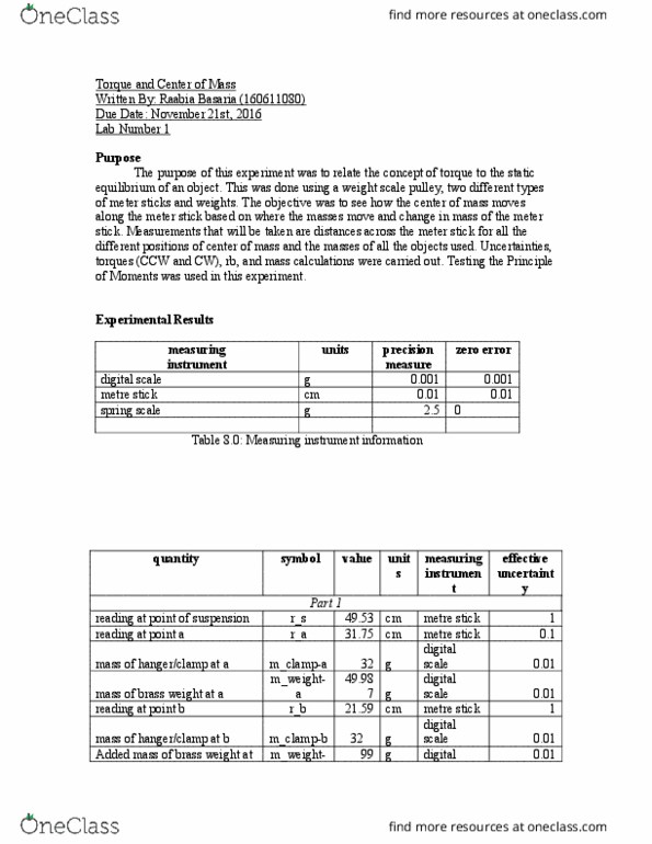 PC141 Lecture Notes - Lecture 4: Spring Scale, Added Mass, Measuring Instrument thumbnail