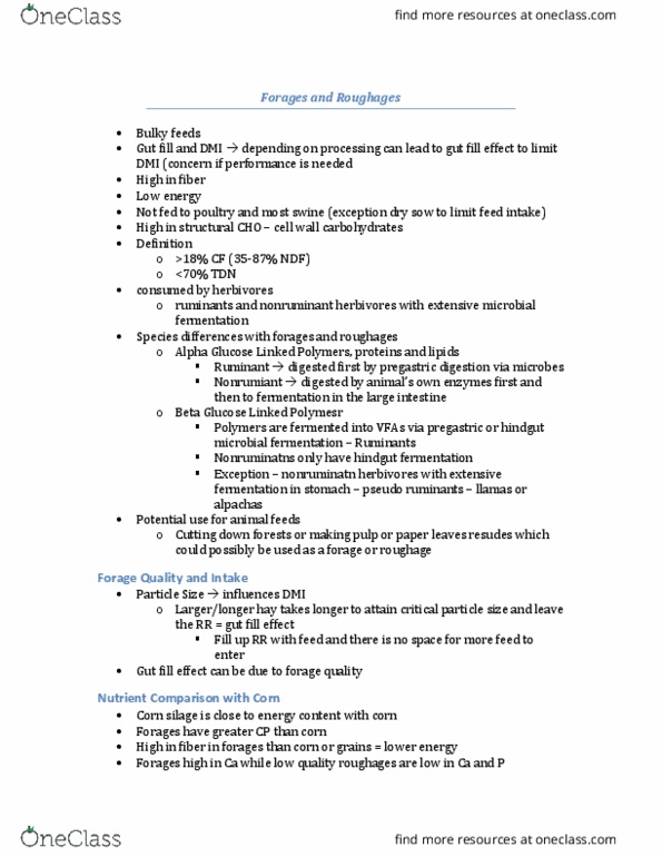 ANSC 3080 Lecture Notes - Lecture 8: Monensin, Botulism, Mycotoxin thumbnail