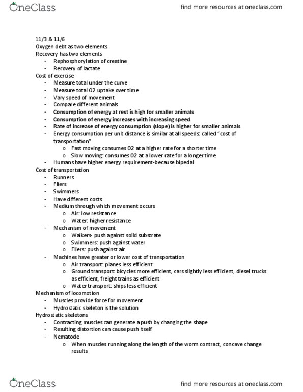 BIO 203 Lecture Notes - Lecture 23: Mechanical Advantage, Teres Major Muscle, Terrestrial Locomotion thumbnail