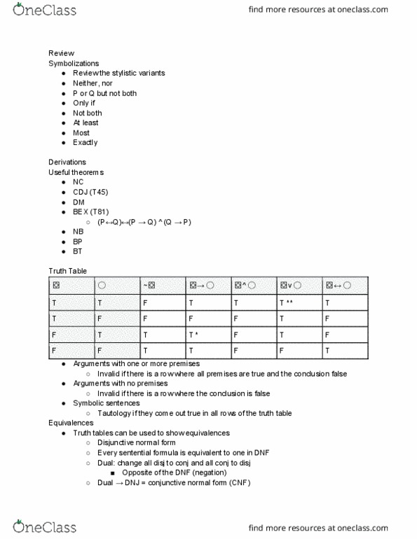 PHILOS 31 Lecture Notes - Lecture 14: Conjunctive Normal Form, Disjunctive Normal Form, T206 thumbnail