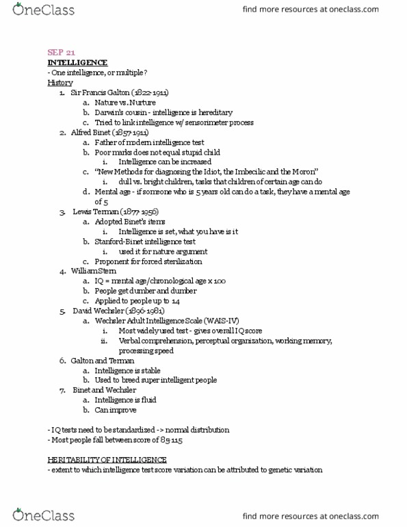 PSYC 102 Lecture Notes - Lecture 5: Robert Sternberg, Twin, Wechsler Adult Intelligence Scale thumbnail