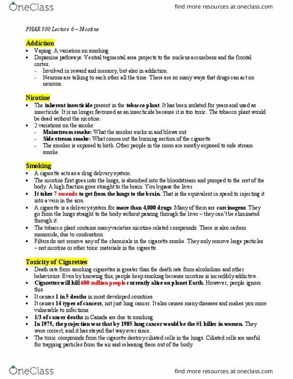 PHAR 300 Lecture Notes - Lecture 8: Weak Base, Basal Metabolic Rate, Cholinergic thumbnail