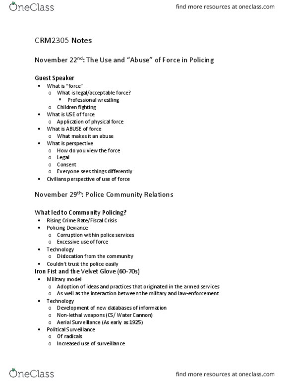 CRM 2305 Lecture Notes - Lecture 7: Late Show Top Ten List, Grand Jury, Death Of Eric Garner thumbnail