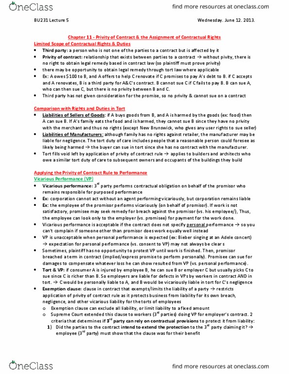 BU231 Chapter 11: 8. Chapter 11 - Privity of Contract & the Assignment of Contractual Rights thumbnail