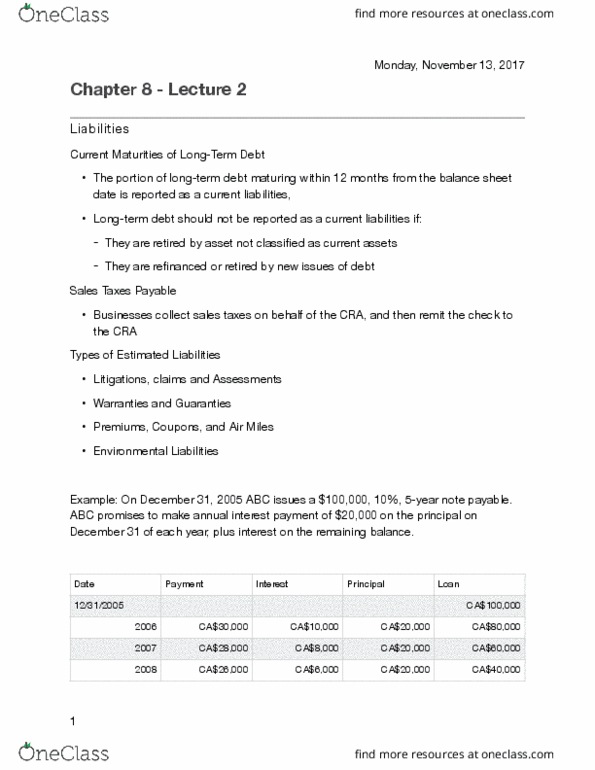 COMMERCE 1AA3 Lecture Notes - Lecture 2: Interest Expense, Air Miles, Current Liability thumbnail