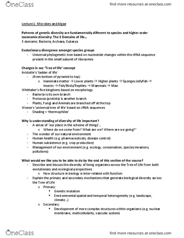 BIOL 201 Lecture Notes - Lecture 1: Alternative Splicing, Elution, Stoma thumbnail