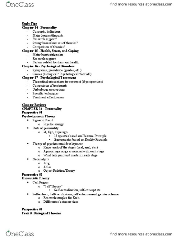 Women's Studies 1020E Lecture Notes - Lecture 5: Electroconvulsive Therapy, Conversion Disorder, Pain Disorder thumbnail