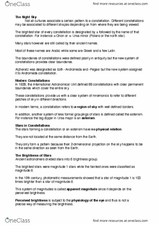 ASTA01H3 Lecture Notes - Lecture 1: Angular Diameter, Celestial Pole, Octans thumbnail