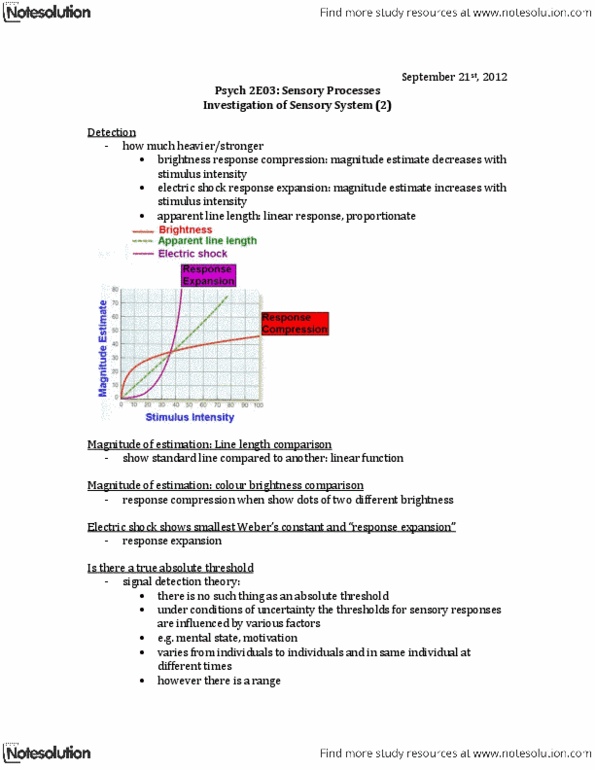 PSYCH 2E03 Lecture Notes Fall 2012, Receiver Operating