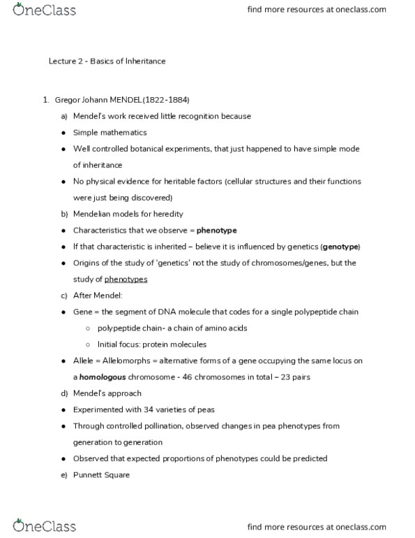 ANTB15H3 Lecture Notes - Lecture 2: Botany, Genetic Recombination, Meiosis thumbnail