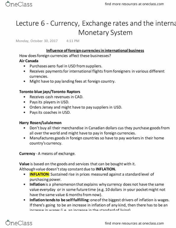 ADMS 3960 Lecture Notes - Lecture 6: Option Contract, Foreign Exchange Market, Reserve Currency thumbnail