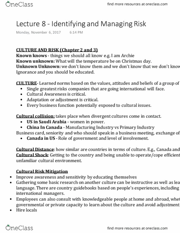ADMS 3960 Lecture Notes - Lecture 8: Exchange Rate, Product Differentiation, Collectivism thumbnail