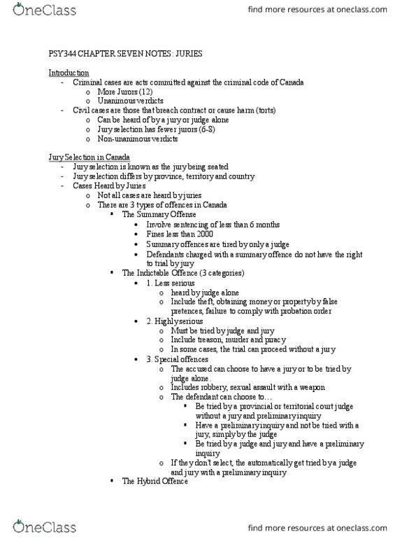 PSY344H5 Chapter Notes - Chapter 7: Jury Nullification, Takers, Authoritarianism thumbnail