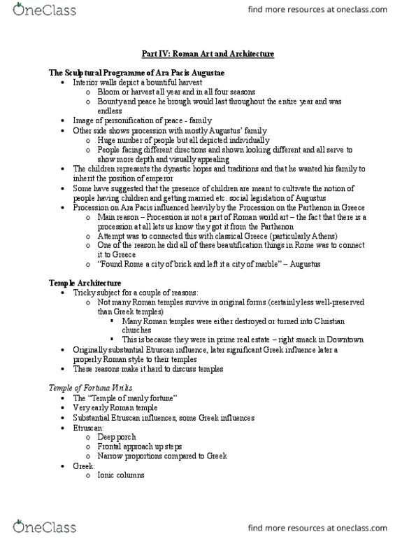 CLASSICS 2K03 Lecture Notes - Lecture 26: Unending, Spolia, Damnatio Memoriae thumbnail